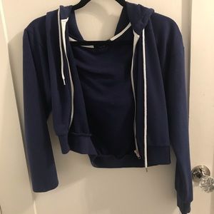 BLUE CROPPED SWEATER (M)